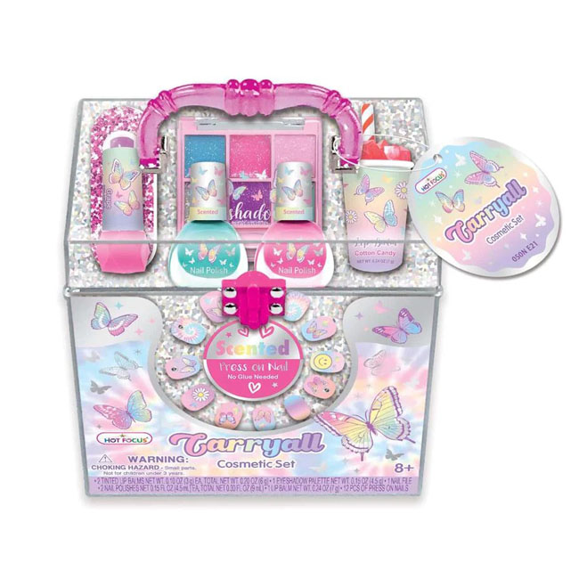 HOT FOCUS TYE DYE BUTTERFLY CARRYALL COSMETIC SET