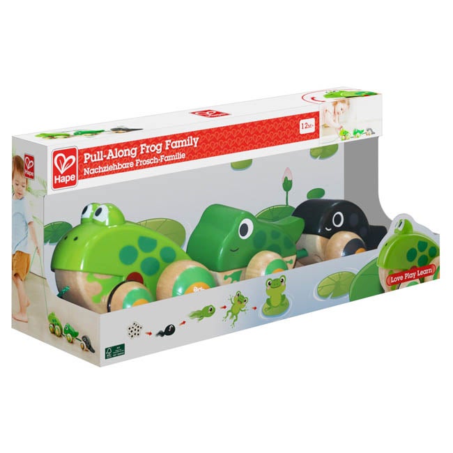 HAPE PULL ALONG FROG FAMILY WOODEN TOY