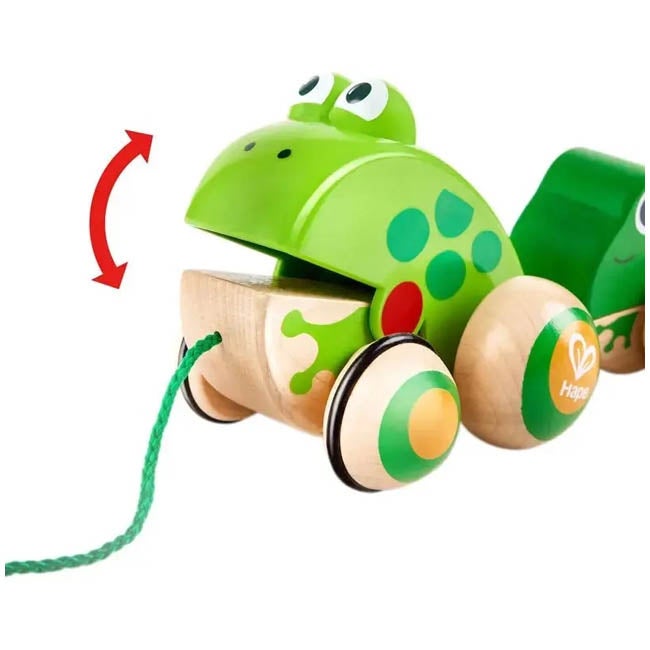 HAPE PULL ALONG FROG FAMILY WOODEN TOY
