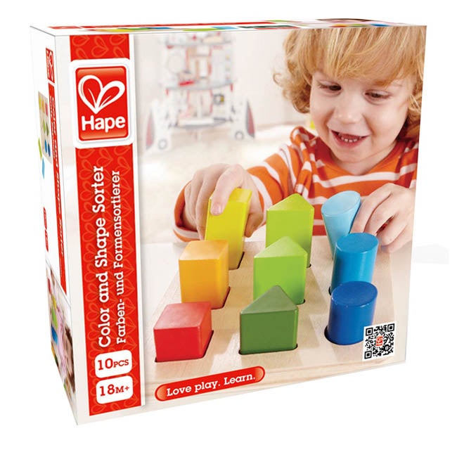 HAPE COLOR AND SHAPE SORTER WOODEN TOY