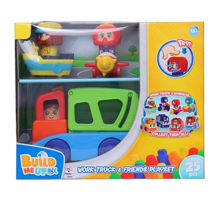 BUILD ME UP MAXI TRUCK WITH 2 SPINHEAD VEHICLES SET 25PCS
