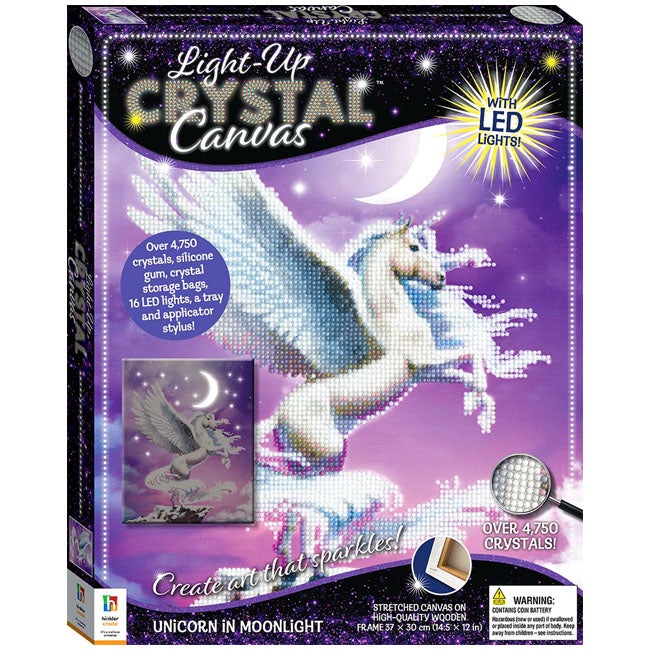 HINKLER LIGHT-UP CRYSTAL CANVAS - UNICORN IN MOONLIGHT