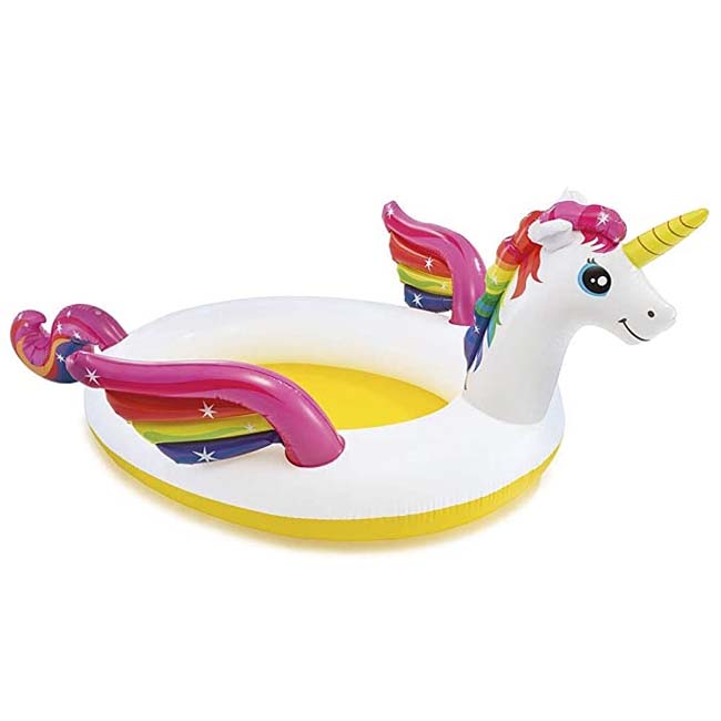 INTEX INFLATABLE MYSTIC UNICORN  SPRAY POOL 2.72MX1.93MX1.04
