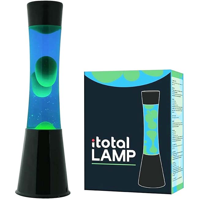 I-TOTAL LAVA LAMP 40CM W/BLACK BASE BLUE LIQUID-GREEN WAX