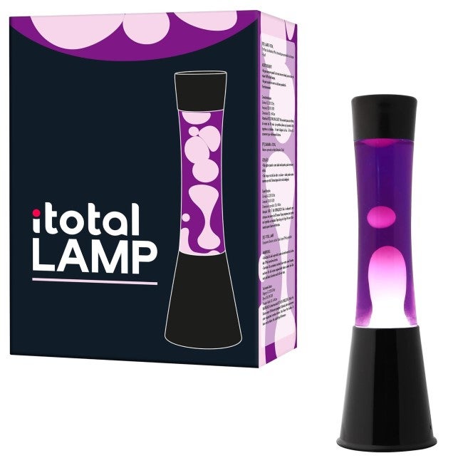 I-TOTAL LAVA LAMP 30CM W/BLACK BASE PURPLE LIQUID-WHITE WAX