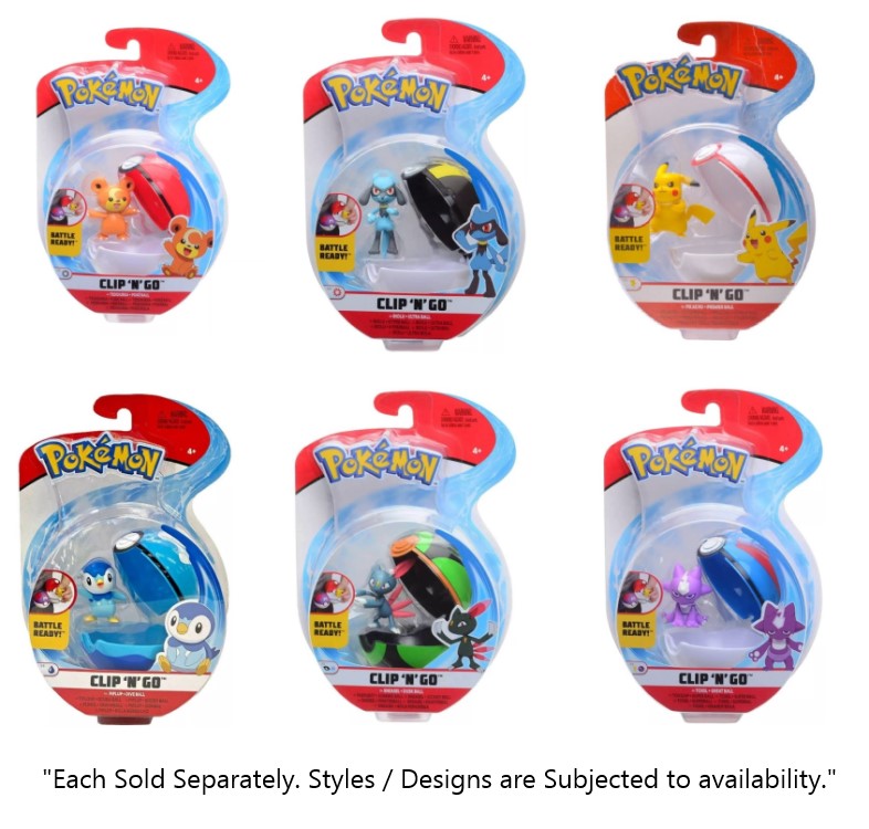 POKEMON  CLIP N GO BALL SET ASSORTED BATTLE READY S3