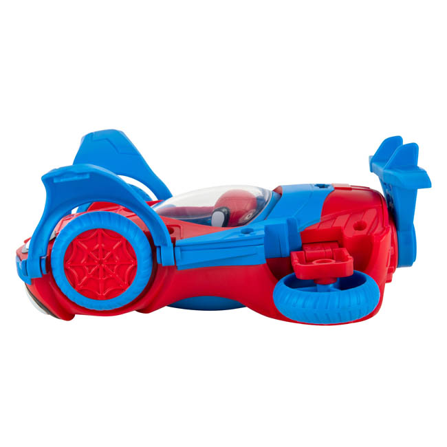JAZWARES SPIDEY N FRIENDS FEATURE VEHCLE FLIP AND JET