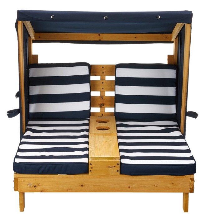KIDKRAFT LOUNGE CHAIR DOUBLE CHAISE WITH CUP HOLDERS