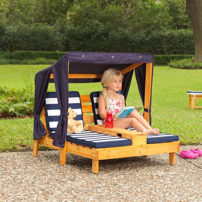 KIDKRAFT LOUNGE CHAIR DOUBLE CHAISE WITH CUP HOLDERS