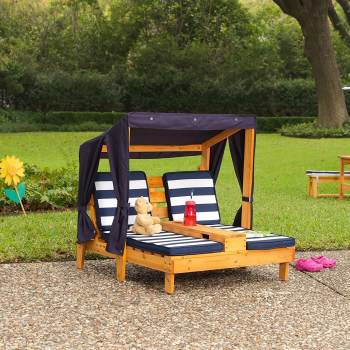 KIDKRAFT LOUNGE CHAIR DOUBLE CHAISE WITH CUP HOLDERS