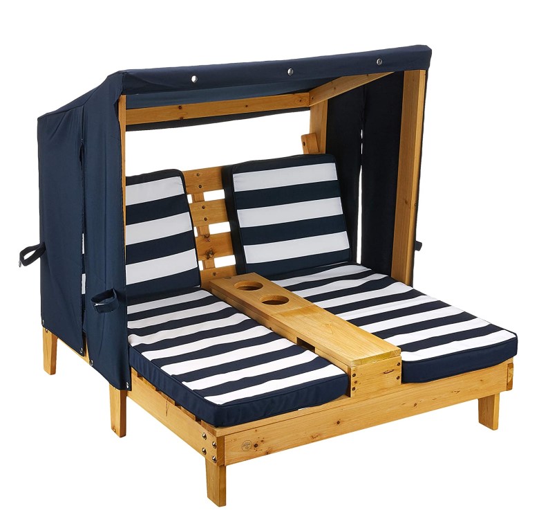 KIDKRAFT LOUNGE CHAIR DOUBLE CHAISE WITH CUP HOLDERS