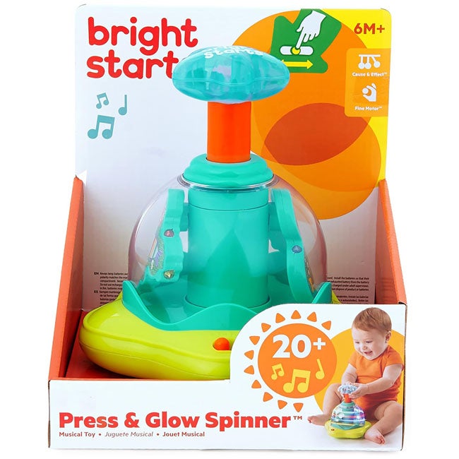 BRIGHT STARTS PRESS AND GLOW SPINNER MUSICAL TOY