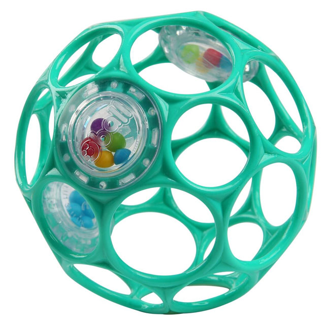 BRIGHT STARTS OBALL RATTLE EASY GRASP TOY-TEAL