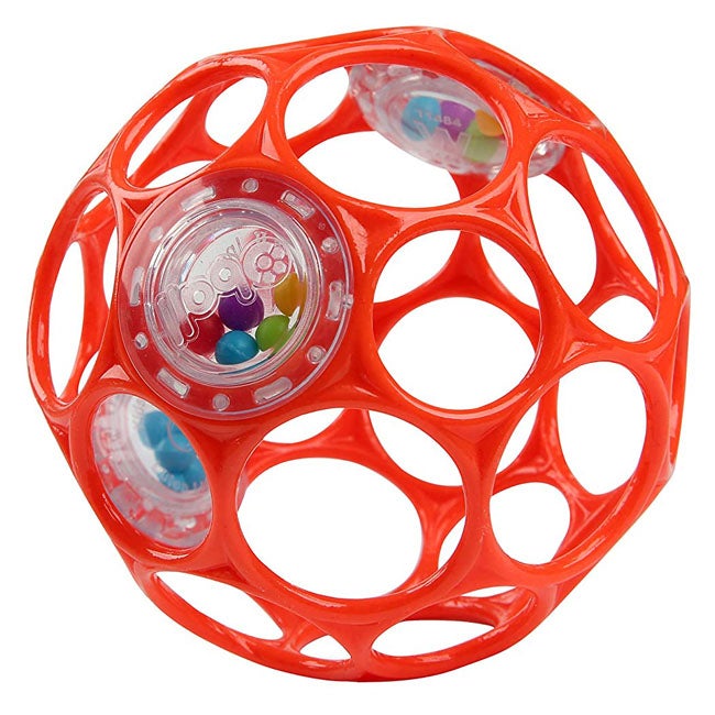 BRIGHT STARTS OBALL RATTLE EASY GRASP TOY-RED