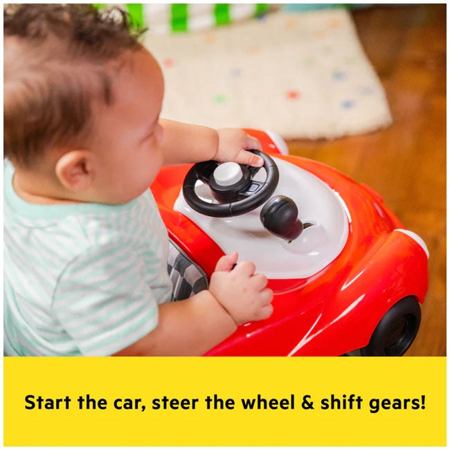 BRIGHT STARTS LITTLE SPEEDSTER 3-IN-1 CAR WALKER RED RACER