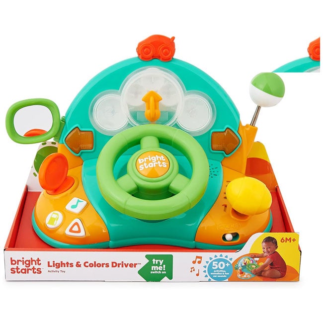 BRIGHT STARTS LIGHTS AND COLORS DRIVER STEERING WHEEL TOY