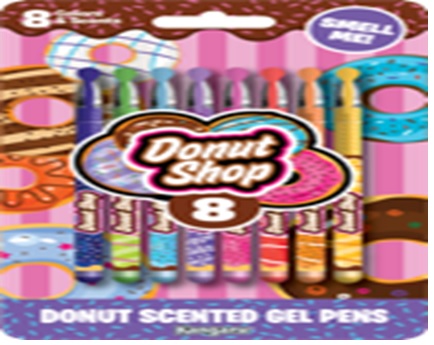 DONUT SHOP 8CT SCENTED GEL PEN WITH GRIP