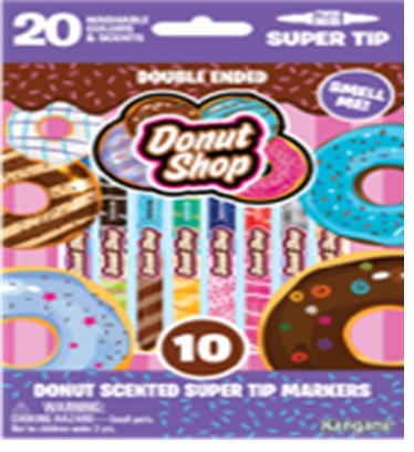 DONUT SHOP 10CT SUPER TIP SCENTED DOUBLE ENDED WASHABLE MARK