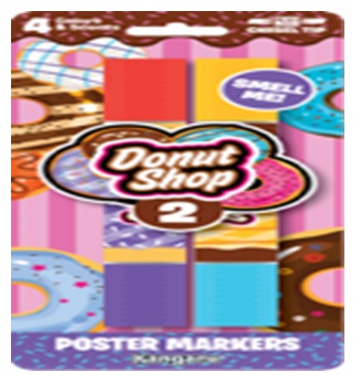 DONUT SHOP 2CT SCENTED DOUBLE ENDED POSTER MARKER