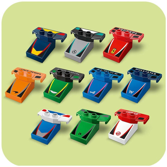 LEGO DUPLO F1 TEAM RACE CARS AND DRIVERS