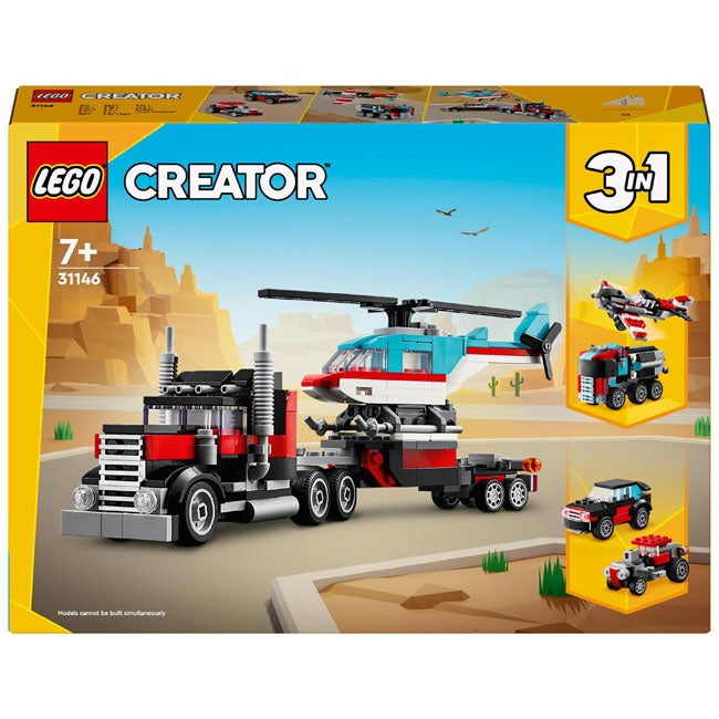 LEGO CREATOR FLATBED TRUCK WITH HELICOPTER