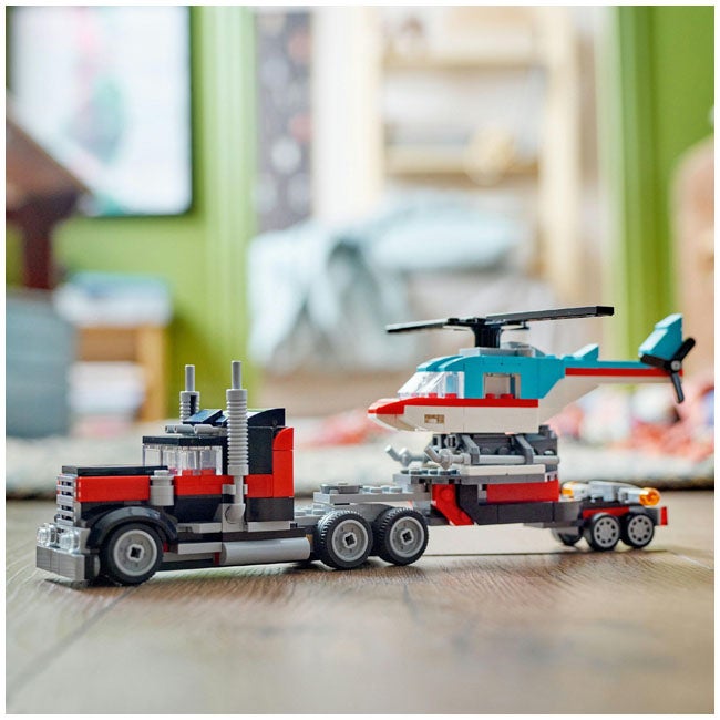 LEGO CREATOR FLATBED TRUCK WITH HELICOPTER