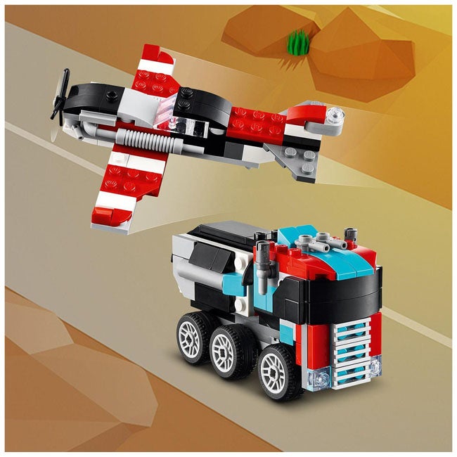 LEGO CREATOR FLATBED TRUCK WITH HELICOPTER