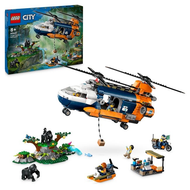LEGO CITY JUNGLE EXPLORER HELICOPTER AT BASE CAMP