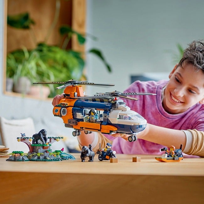 LEGO CITY JUNGLE EXPLORER HELICOPTER AT BASE CAMP