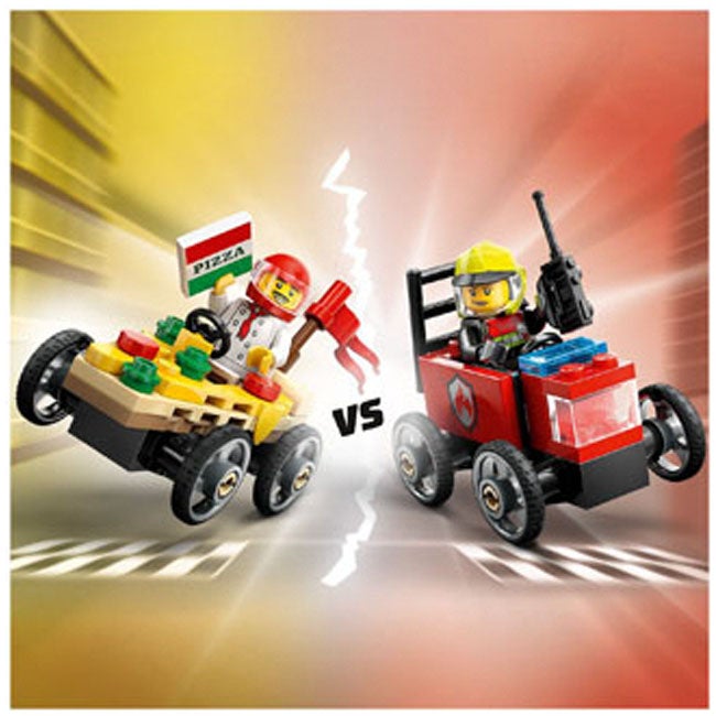 LEGO CITY PIZZA VS FIRE TRUCK RACE CAR PACK