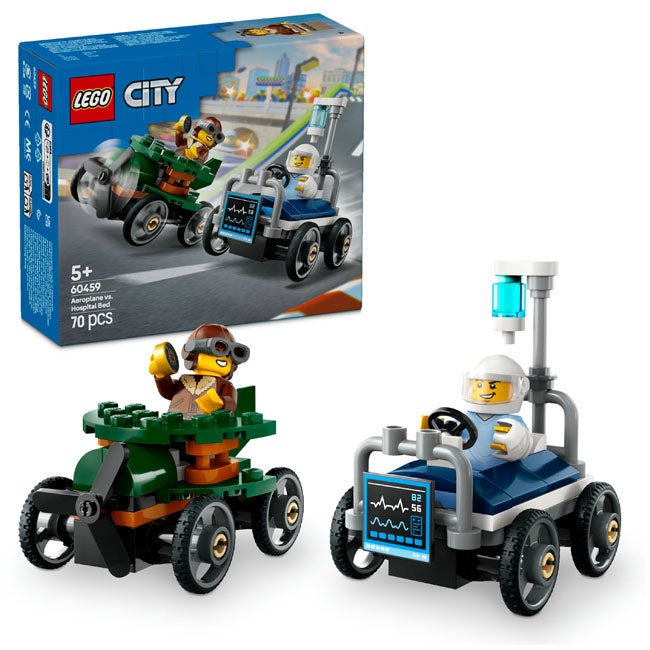 LEGO CITY AIRPLANE VS HOSPITAL BED RACE CAR PACK