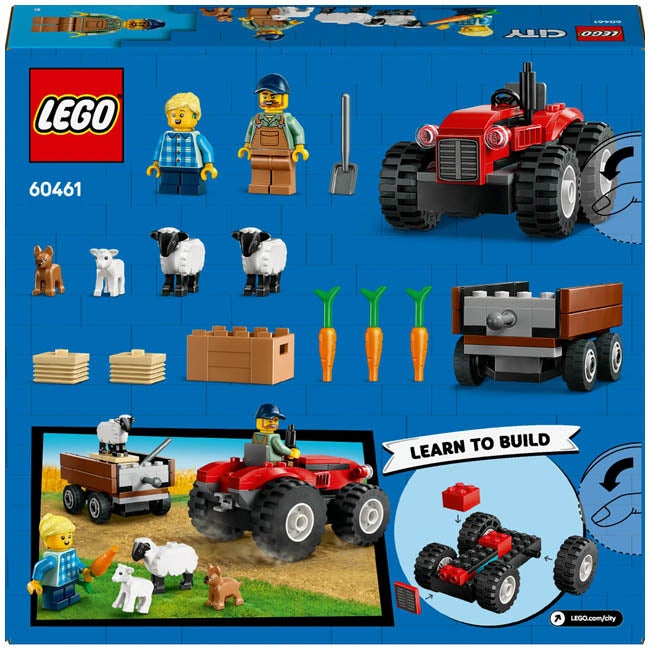 LEGO CITY RED FARM TRACTOR WITH TRAILER AND SHEEP