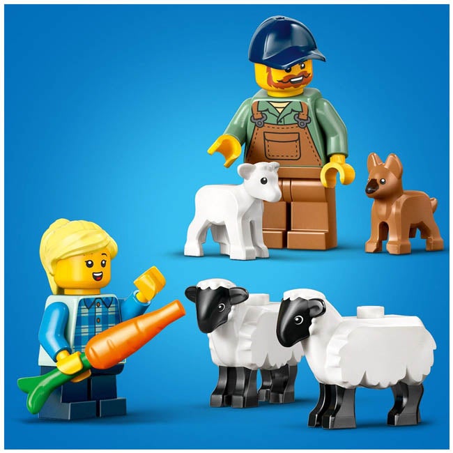 LEGO CITY RED FARM TRACTOR WITH TRAILER AND SHEEP