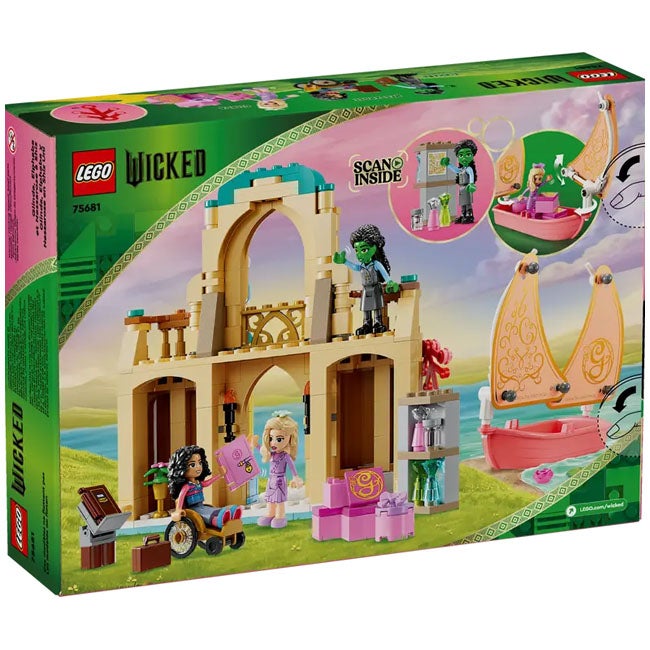 LEGO WICKED GLINDA ELPHABA AND NESSAROSE AT SHIZ UNIVERSITY