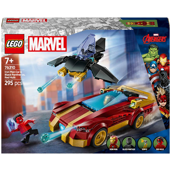 LEGO MARVEL IRON MAN CAR & BLACK PANTHER VS RED HULK