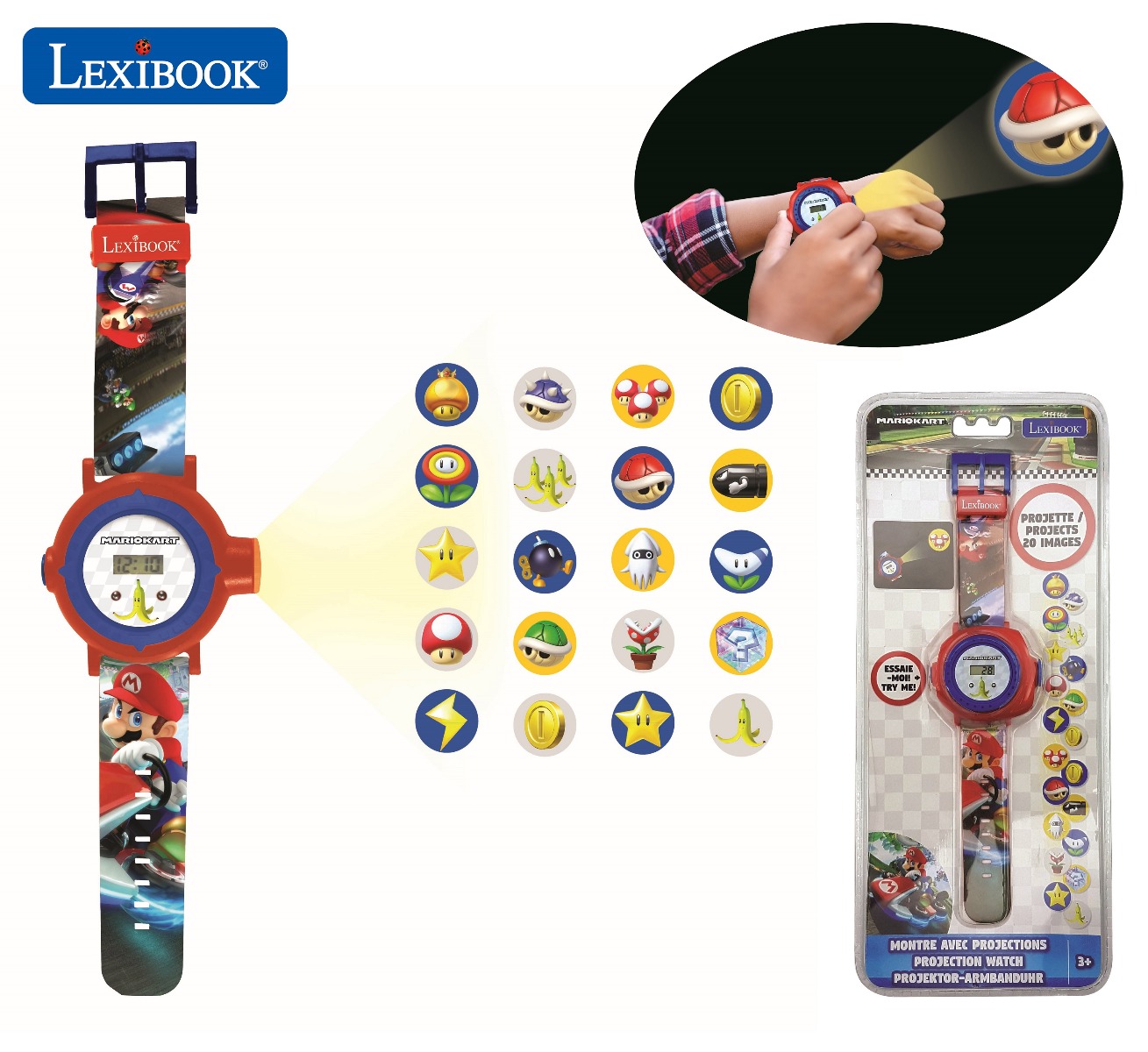 LEXIBOOK MARIO KART DIGITAL PROJECTION WATCH W/20