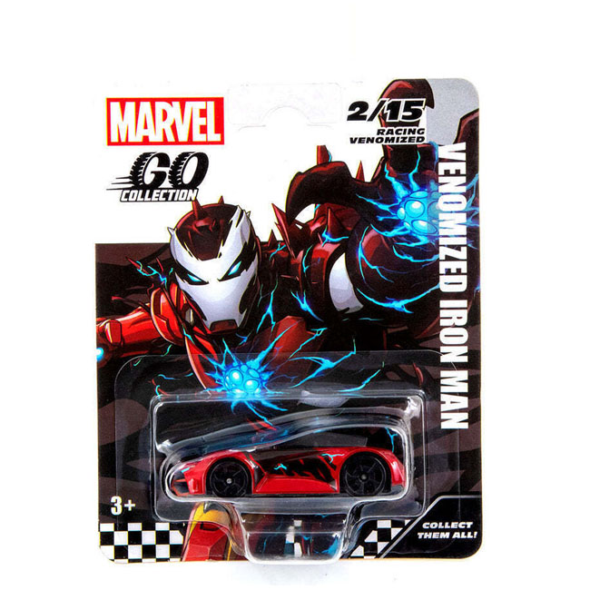 MARVEL GO DIECAST RACING VENOM.IRONMAN 3IN