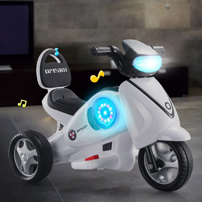 LITTLE ANGEL KIDS RIDE-ON MOTORCYCLE WHITE
