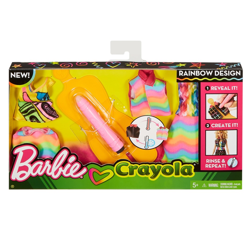BARBIE CRAYOLA RAINBOW DESIGN FASHION SET