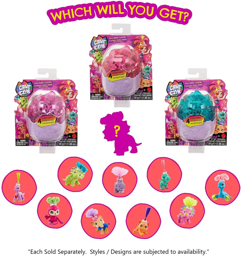 CAVE CLUB DINO BABY CRYSTALS ASSORTED