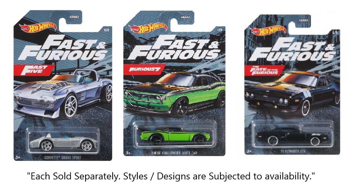HOTWHEELS SINGLE CAR PACK - FAST & FURIOUS
