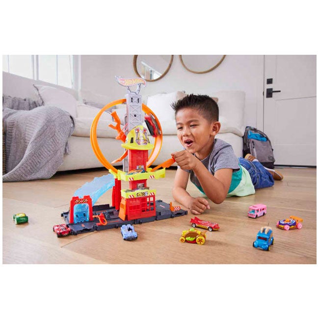 HOT WHEELS CITY SUPER LOOP FIRE STATION PLAYSET