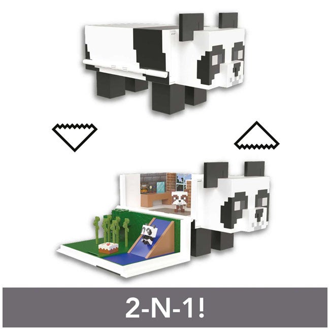 MINECRAFT MOB HEAD MINIS PANDA PLAYHOUSE SET