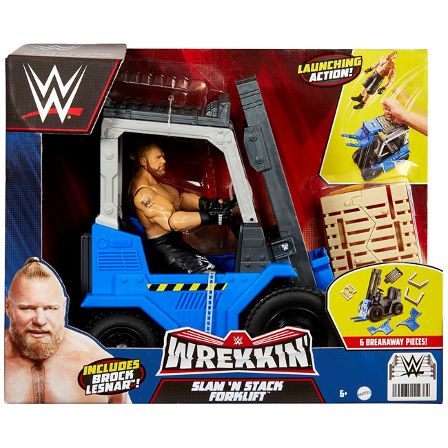 WWE WREKKIN SLAM  N STACK FORKLIFT WITH BROCK LESNAR FIGURE