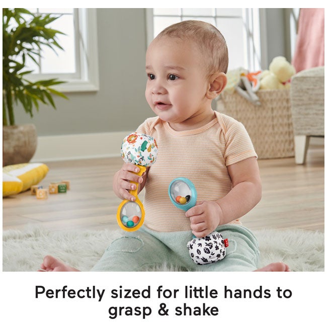 FISHER PRICE BABY NEWBORN TOYS RATTLE N ROCK MARACA