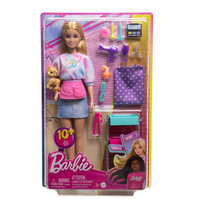 BARBIE MALIBU STYLIST DOLL & 14 ACCESSORIES PLAYSET