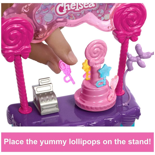 BARBIE CHELSEA DOLL AND LOLLIPOP STAND 10PCS PLAYSET