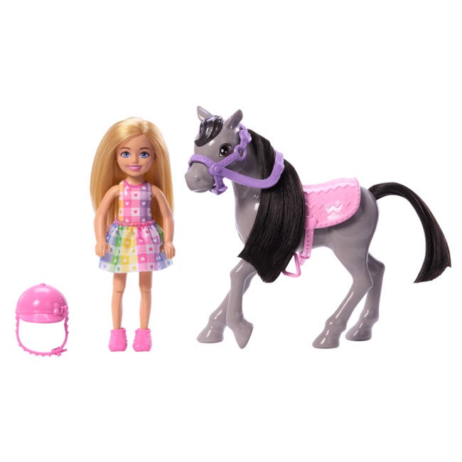 BARBIE CHELSEA DOLL AND HORSE TOY SET