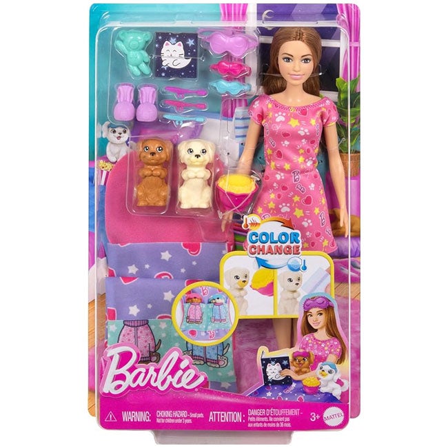 BARBIE PUPPY SLUMBER PARTY DOLL AND PLAYSET