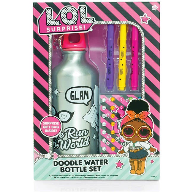 LOL SURPRISE DOODLE WATER BOTTLE SET